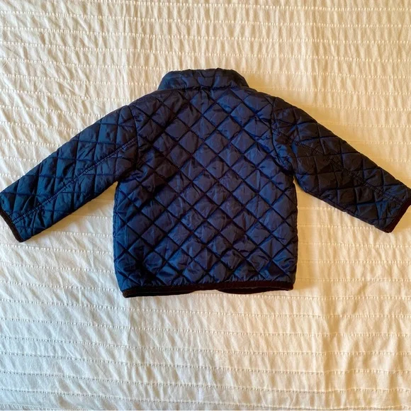 Navy Quilted Fleece-Lined Kids Jacket by Starting Out size 24m - Picture 4 of 5